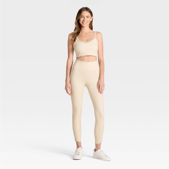 NEW JoyLab Cream High-Waisted 7/8 Leggings Size M - Picture 3 of 11